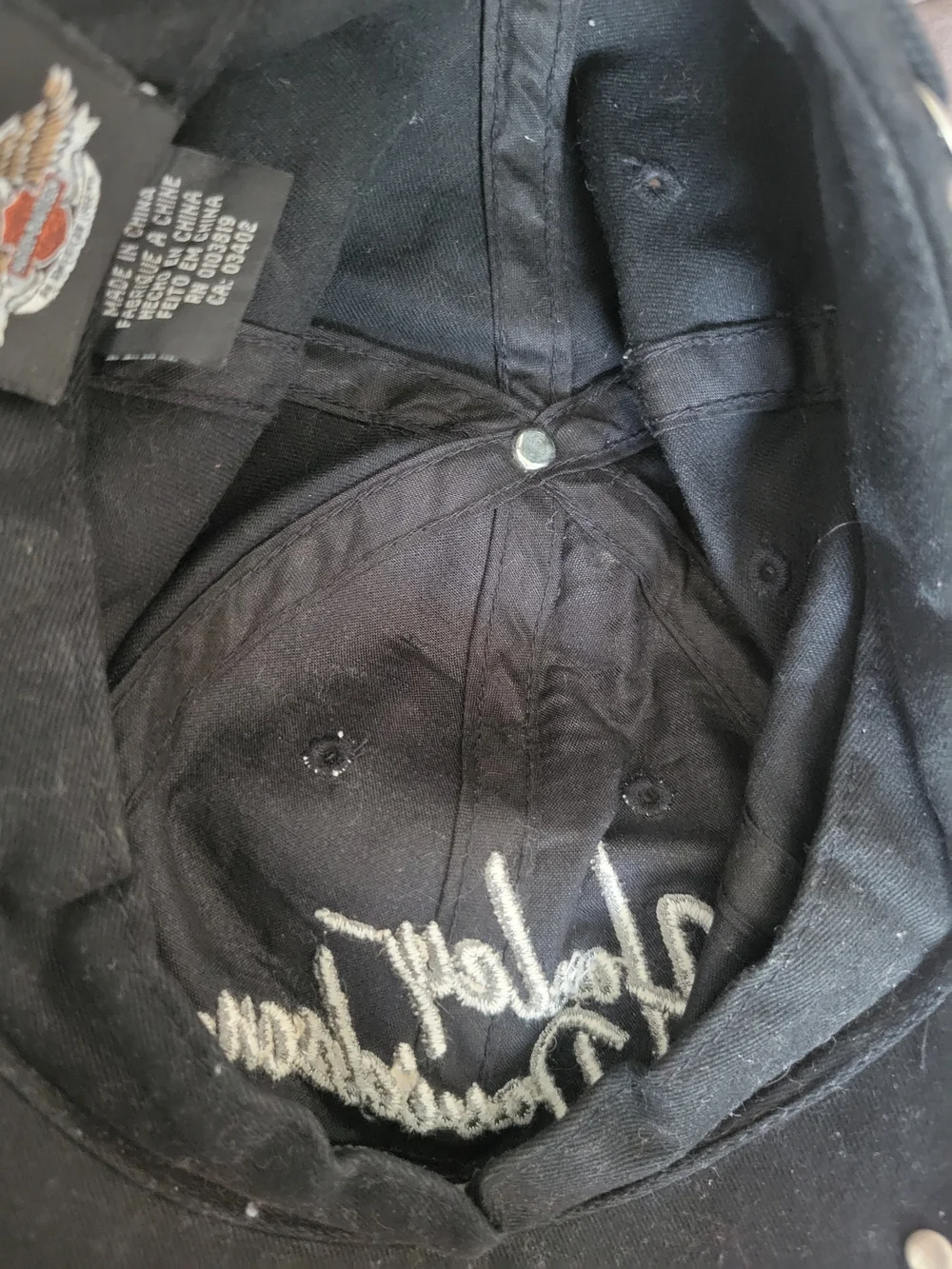 Harley-Davidson Black Baseball Cap with Silver Studs -- 2004